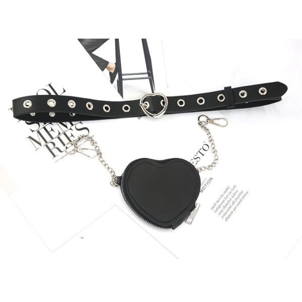 Mini Love Heart Belt Small Waist Bag Detachable Belt Decoration Bag - Image 2