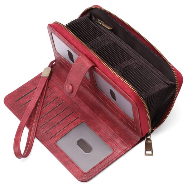 Expanding Card Holder Women's Long Wallet Passport Bag - Image 6