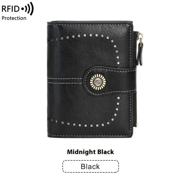 RFID Anti-theft Swiping Women's Wallet Multiple Card Slots Buckle Wallet - Image 2