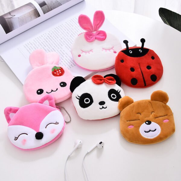 Cartoon Female Cute Student Portable Mini Plush Earphone Key Coin Purse - Image 6