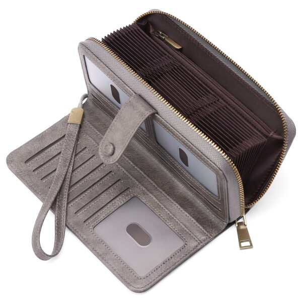 Expanding Card Holder Women's Long Wallet Passport Bag - Image 3