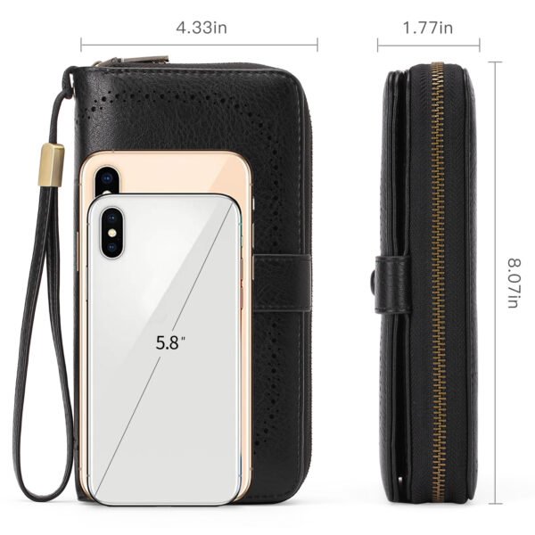 Expanding Card Holder Women's Long Wallet Passport Bag - Image 5