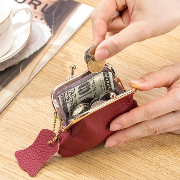 Women's Genuine Leather Small Retro Coin Purse - Image 8