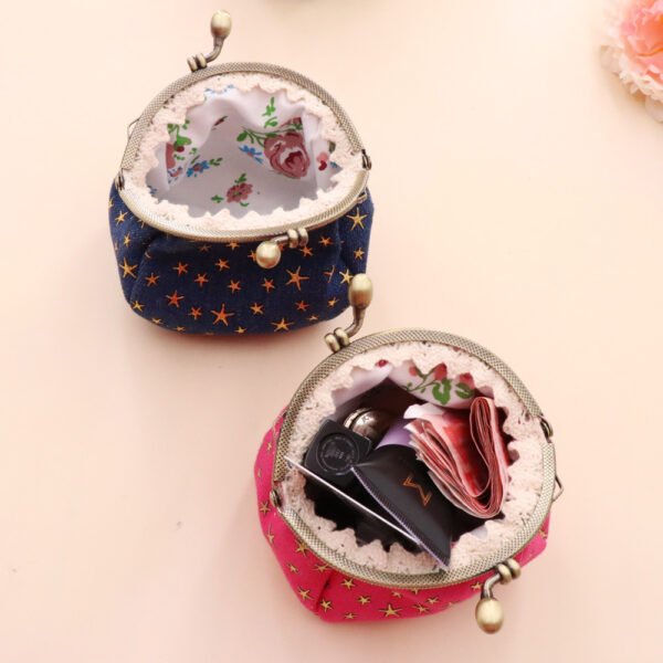 Denim Cloth Vintage Handmade Women's Hand-held Coin Purse Hasp Card - Image 4