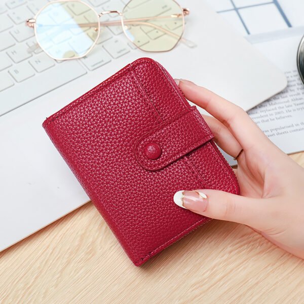 Ladies' Short Wallet With Lychee Pattern - Image 3