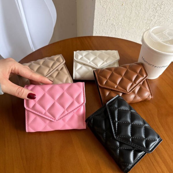 Multi-fold Wallet Casual Diamond Embroidery Thread Simple Large-capacity Wallet - Image 2
