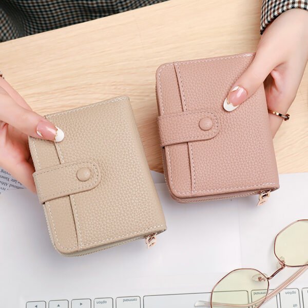 Ladies' Short Wallet With Lychee Pattern - Image 2