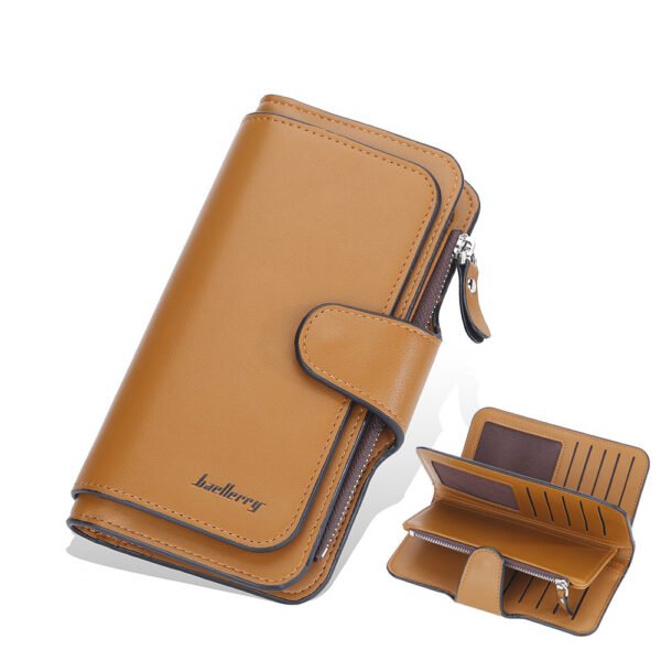 Women's Wallet Three-fold Long Korean Style Multiple Card Slots Zipper Wallet Women's Clutch - Image 3