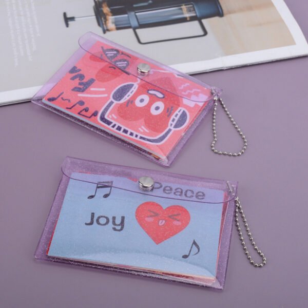 Girl Heart Laser Coin Purse PVC Transparent Card Cover - Image 2