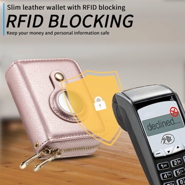 RFID Double Zip Wallet Sets Carbon Fiber PU Storage Card Sleeve - Image 8