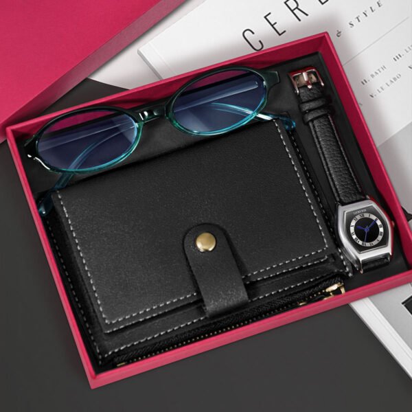 Vintage Women's Quartz Watch With Wallet Glasses Gift Set Box - Image 5