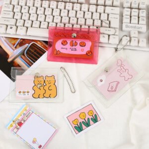 Girl Heart Laser Coin Purse PVC Transparent Card Cover