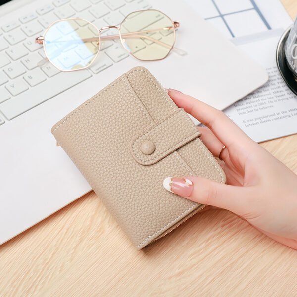 Ladies' Short Wallet With Lychee Pattern - Image 4