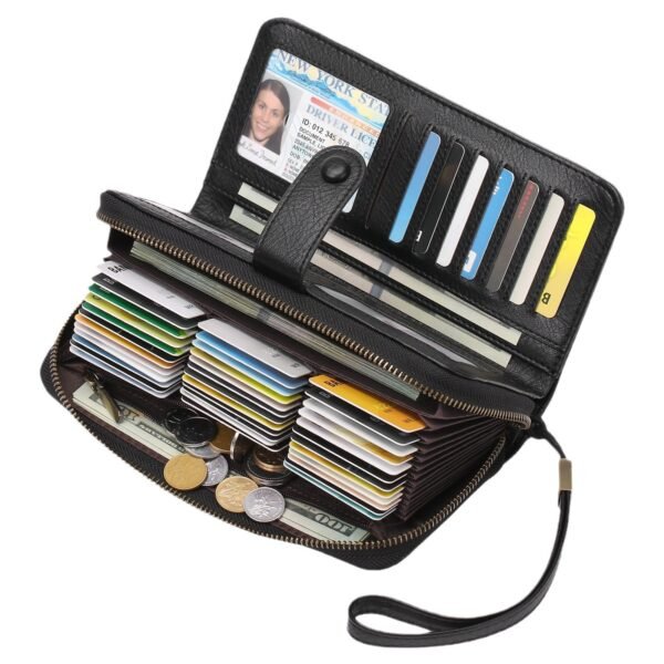 Expanding Card Holder Women's Long Wallet Passport Bag - Image 2