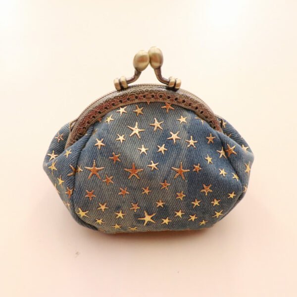Denim Cloth Vintage Handmade Women's Hand-held Coin Purse Hasp Card - Image 5