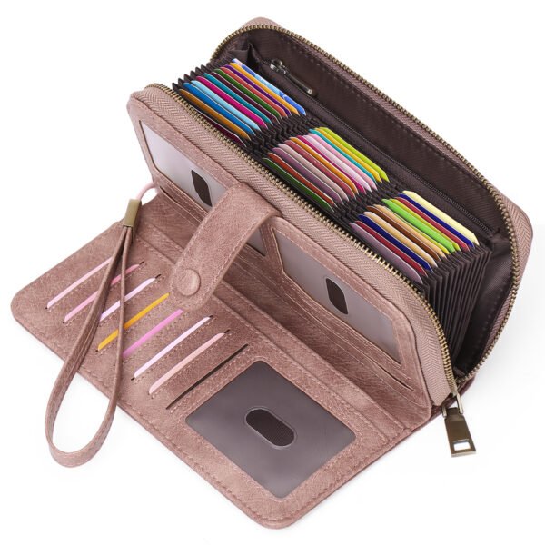 Expanding Card Holder Women's Long Wallet Passport Bag - Image 9