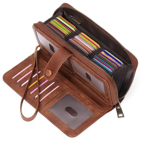 Expanding Card Holder Women's Long Wallet Passport Bag - Image 7
