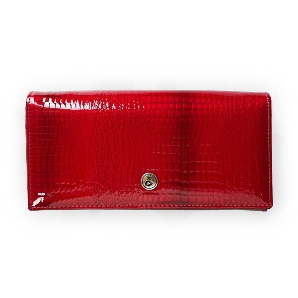 Patent Leather Crocodile Pattern Women's Wallet High-grade Red Lock Clutch - Image 6