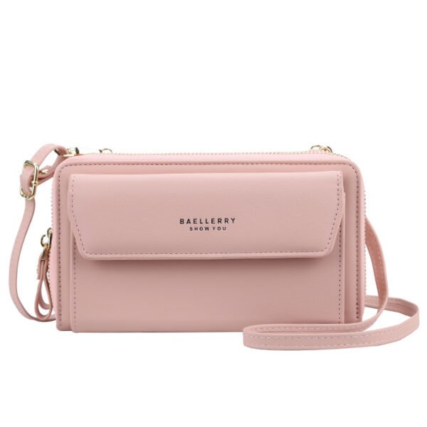 Ladies Long Wallet Double Zipper Large Capacity Diagonal Bag - Image 2