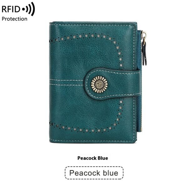 RFID Anti-theft Swiping Women's Wallet Multiple Card Slots Buckle Wallet - Image 8
