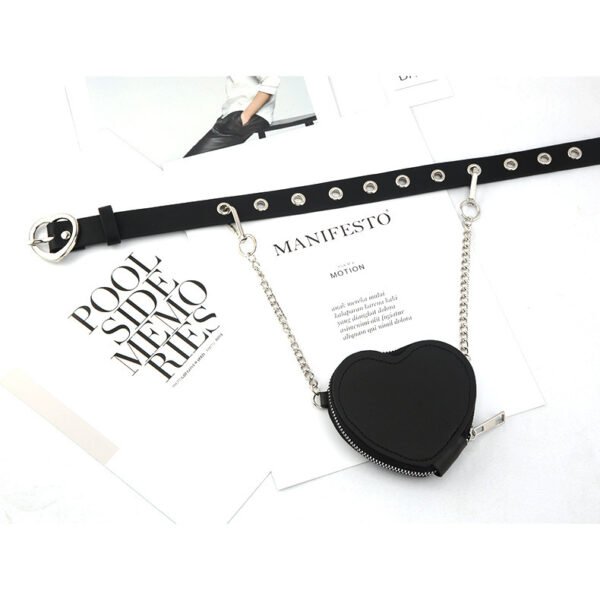 Mini Love Heart Belt Small Waist Bag Detachable Belt Decoration Bag - Image 4