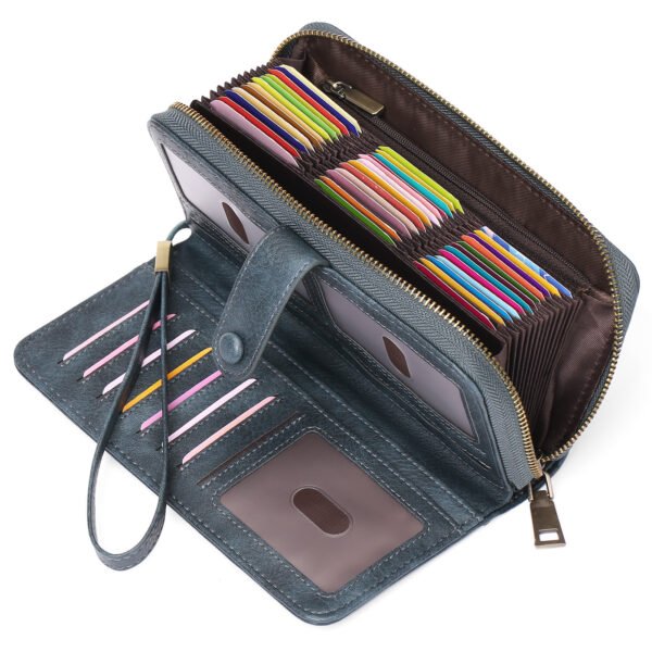 Expanding Card Holder Women's Long Wallet Passport Bag - Image 4