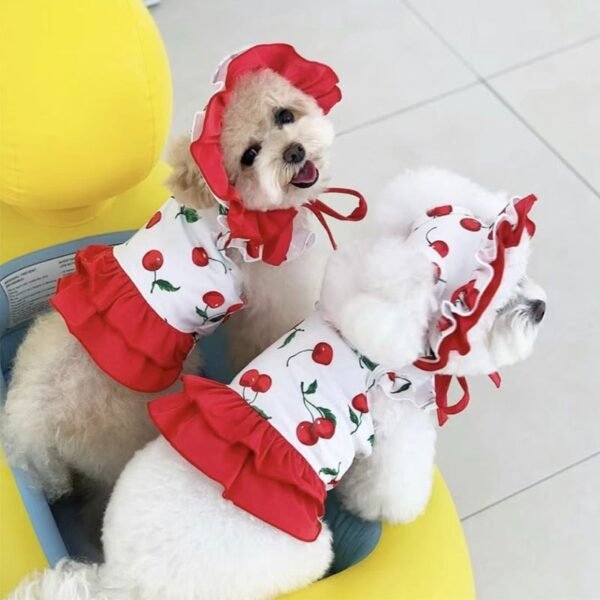 New Puppy Cute Cherry Swimsuit Dress - Image 8