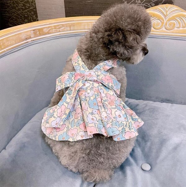 Dog Universal Cotton Blue And White Skirt Holding Hand Rope - Image 7