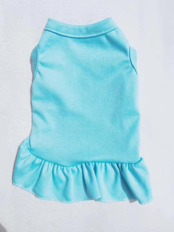 Solid Color Cotton Ruffle Dress Pet Clothes - Image 3