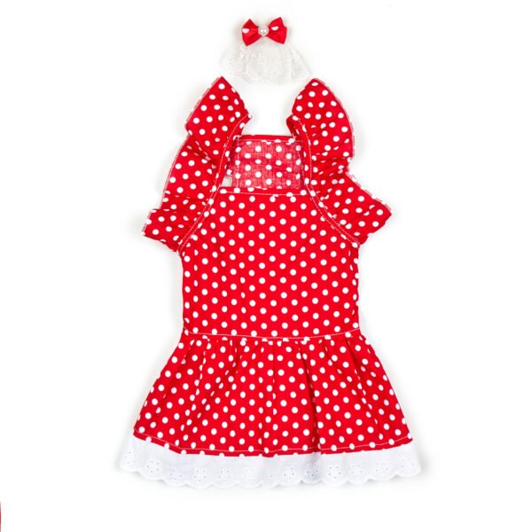 Black And White Polka Dot Dress Dog Princess Cute Skirt - Image 3