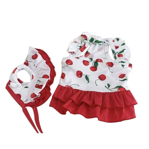 New Puppy Cute Cherry Swimsuit Dress - Image 6