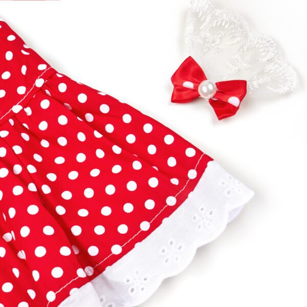 Black And White Polka Dot Dress Dog Princess Cute Skirt - Image 6