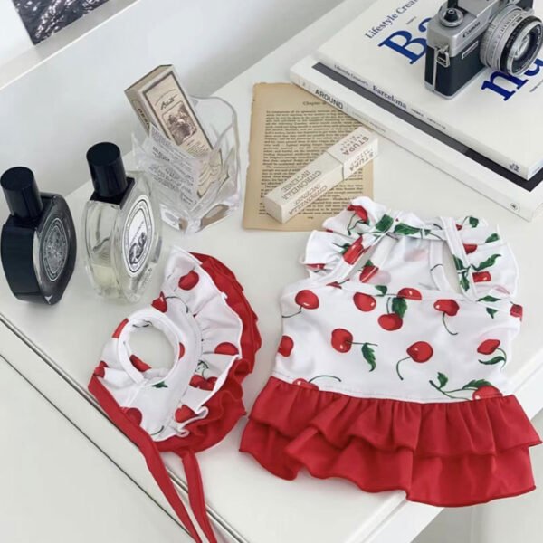 New Puppy Cute Cherry Swimsuit Dress - Image 10