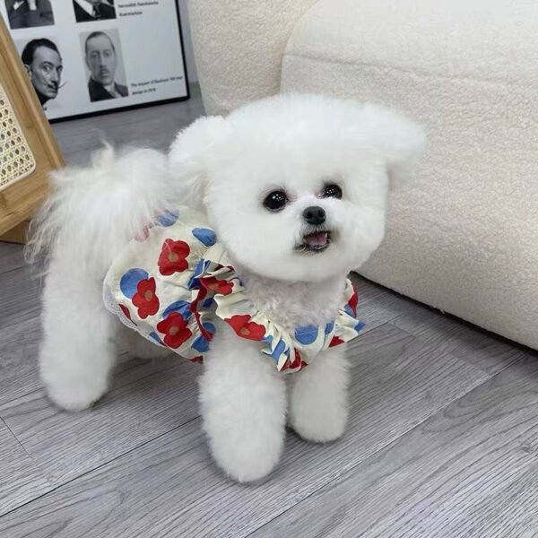 Dog Cat Floral Dress Pet Clothes - Image 2