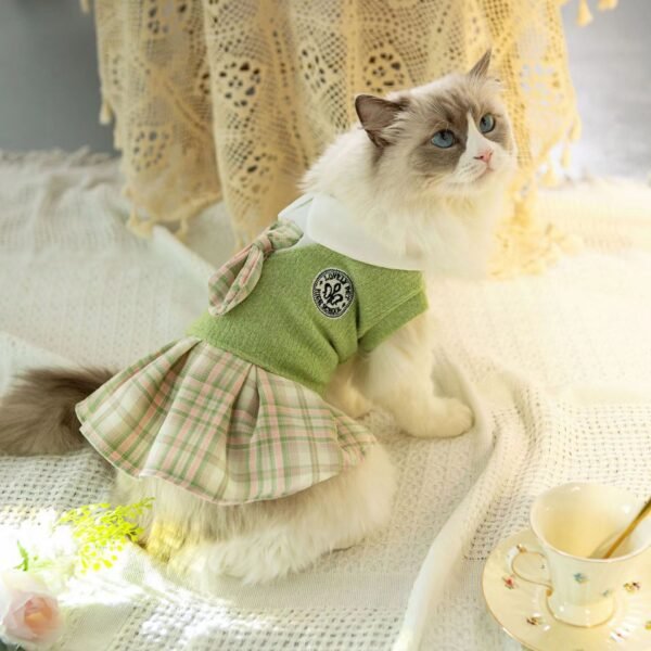 Pet Dog Cat Clothes Tartan Skirt - Image 2