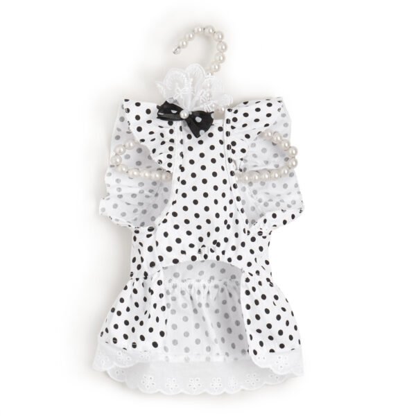 Black And White Polka Dot Dress Dog Princess Cute Skirt - Image 5