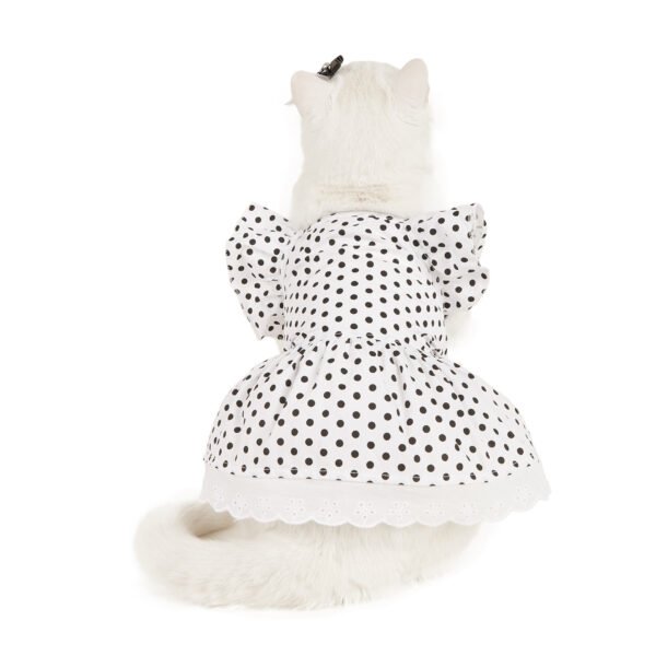 Black And White Polka Dot Dress Dog Princess Cute Skirt - Image 7